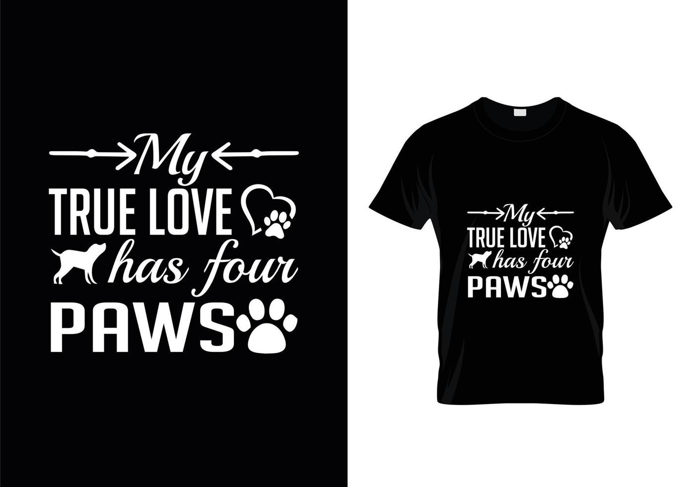 Hunde-T-Shirt-Design. Pfotendesign für Hundeliebhaber. Sprichwort - mein Hund findet mich toll. vektor
