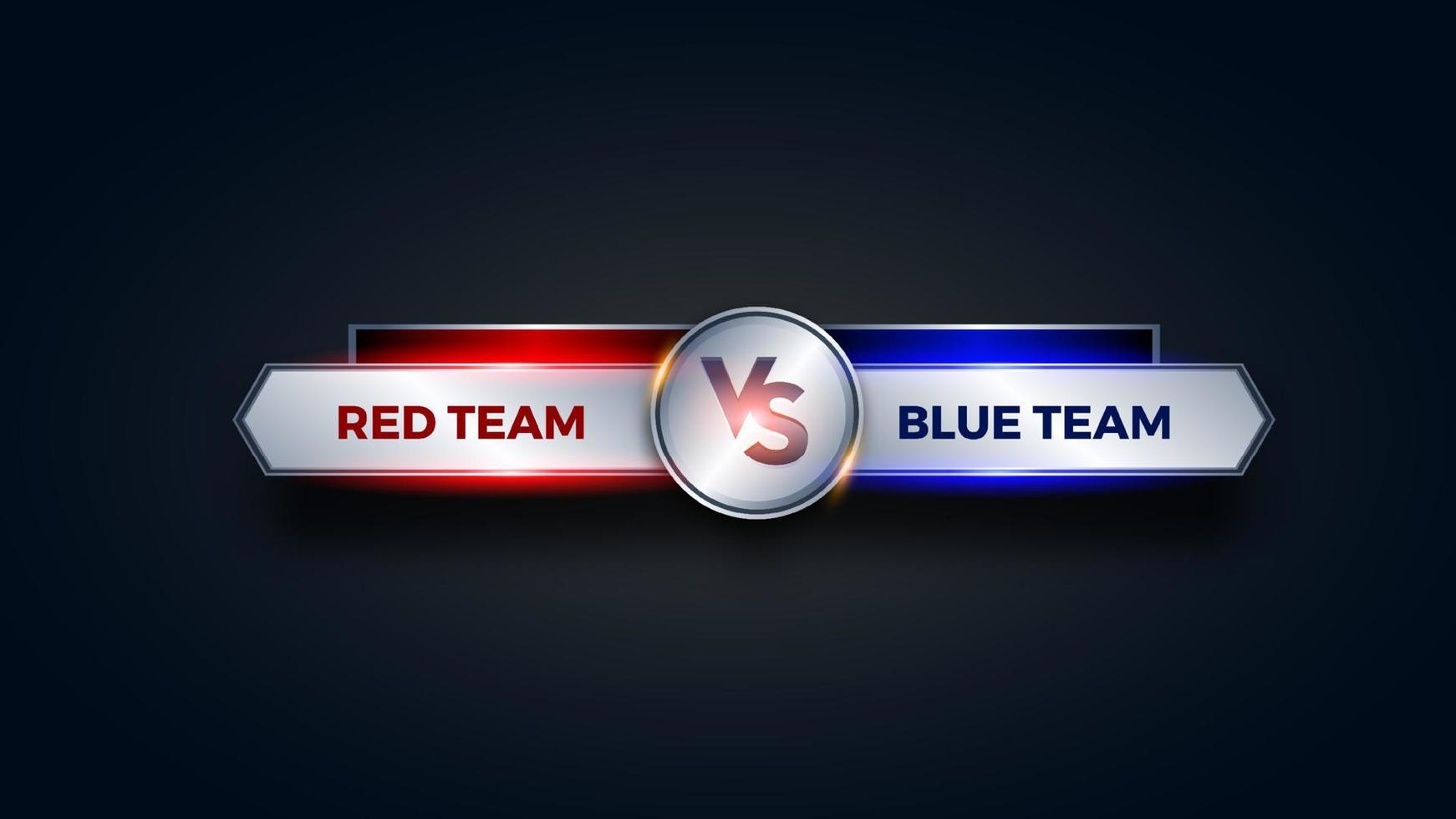 vs versus battle headline moderne bannervorlage, roter und blauer glänzender hintergrund, kampfspiel, spielschnittstelle vektor