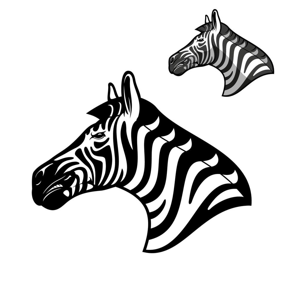 Zebrakopf, afrikanisches Wildtier-Schnauze-Symbol vektor