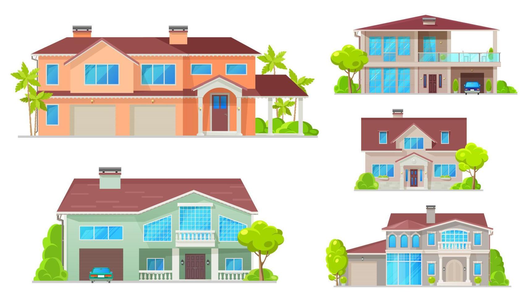 Land hus, stuga, bungalow, villa, herrgård vektor