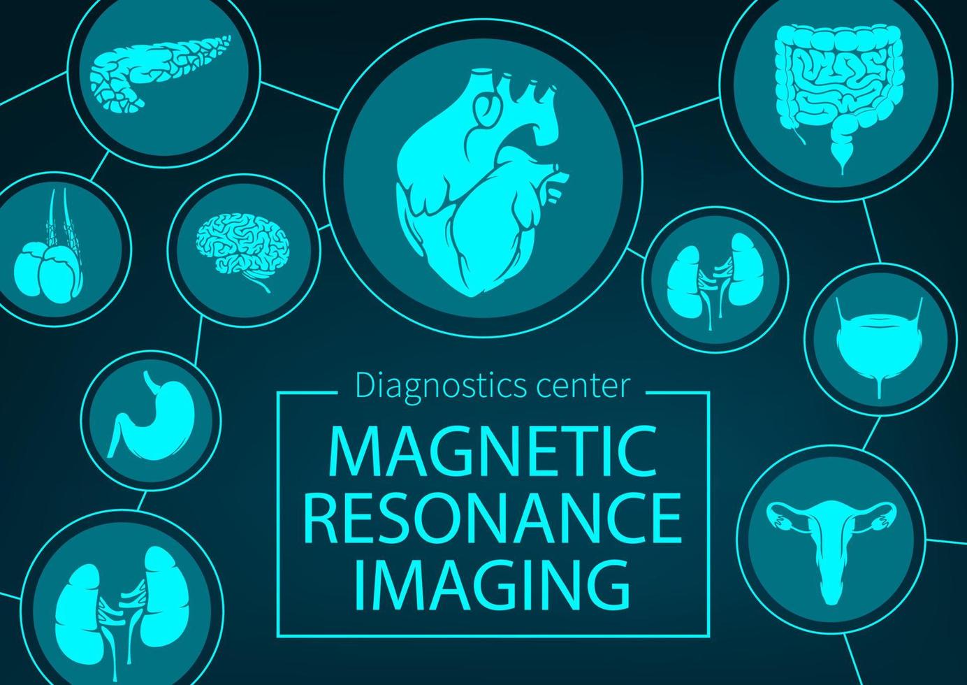 mri von organen und gelenken, medizinvektor vektor