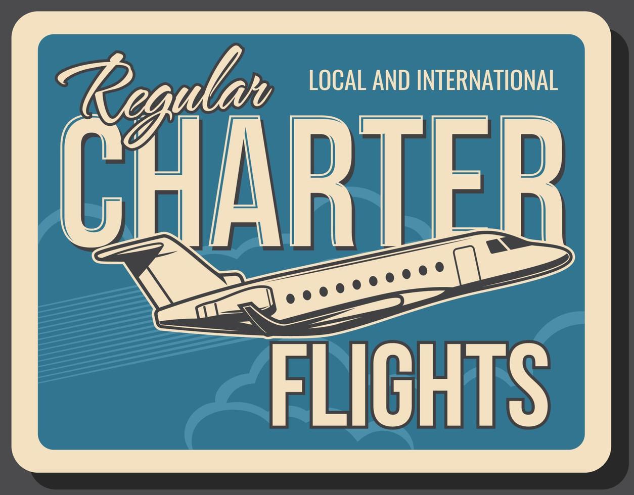 regelbunden charter flyg, internationell privat jet vektor