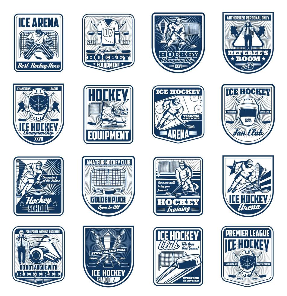 Eishockeysport isolierte Vektorsymbole vektor