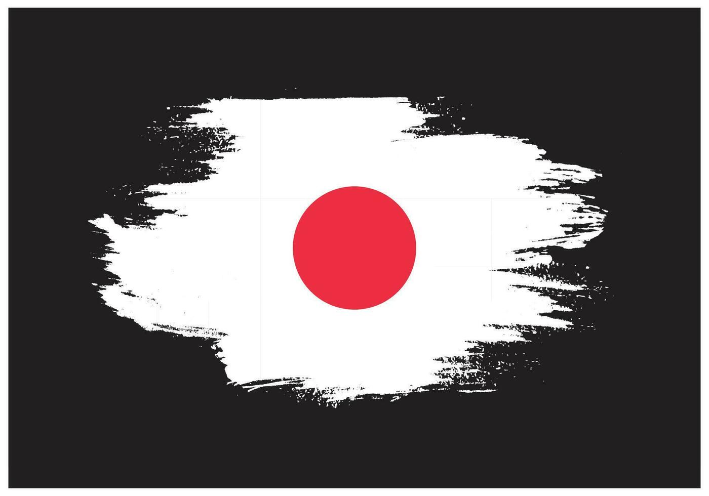 Fleckpinselstrich Japan-Flaggenvektor vektor