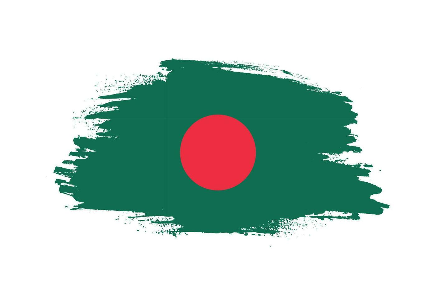 tjock borsta stroke bangladesh flagga vektor