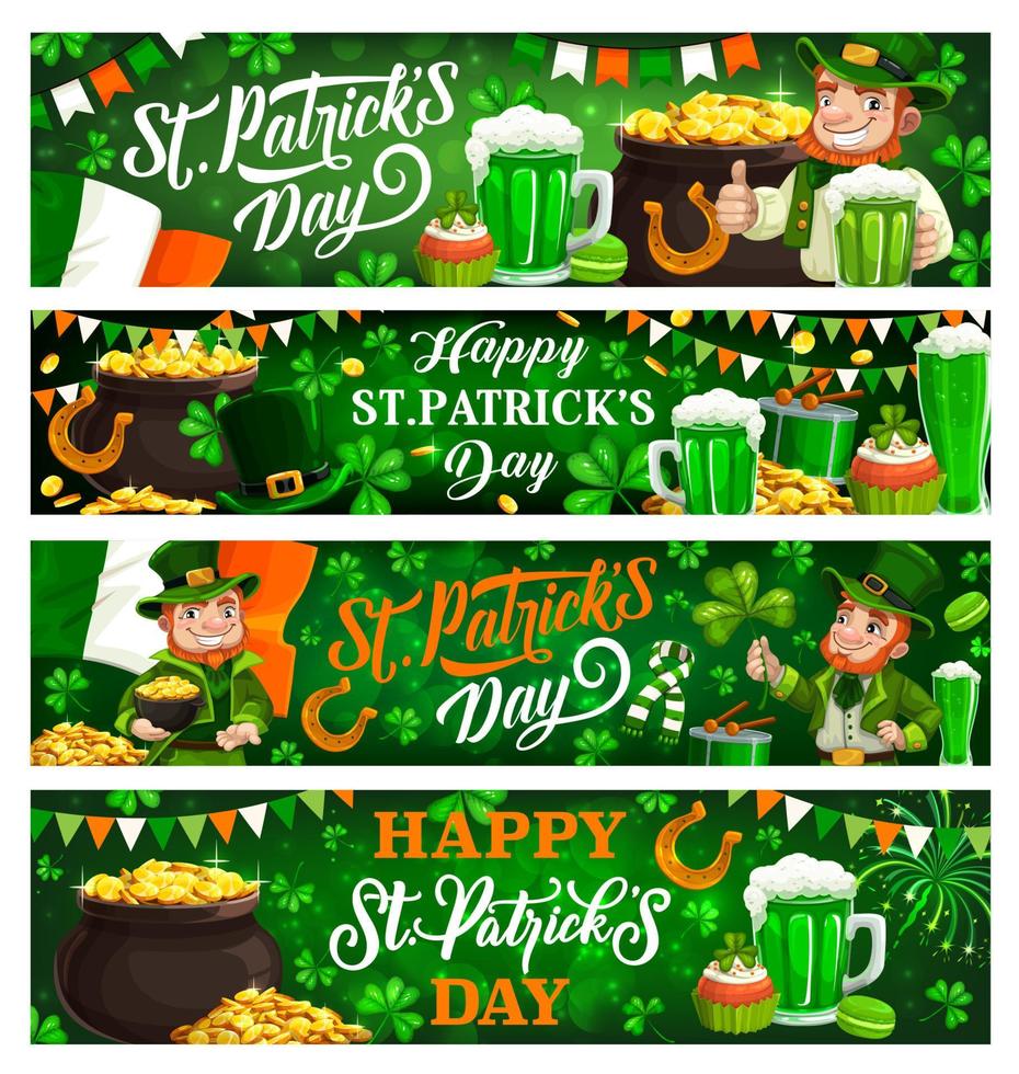 patricks day banner von kobolden, gold, klee vektor