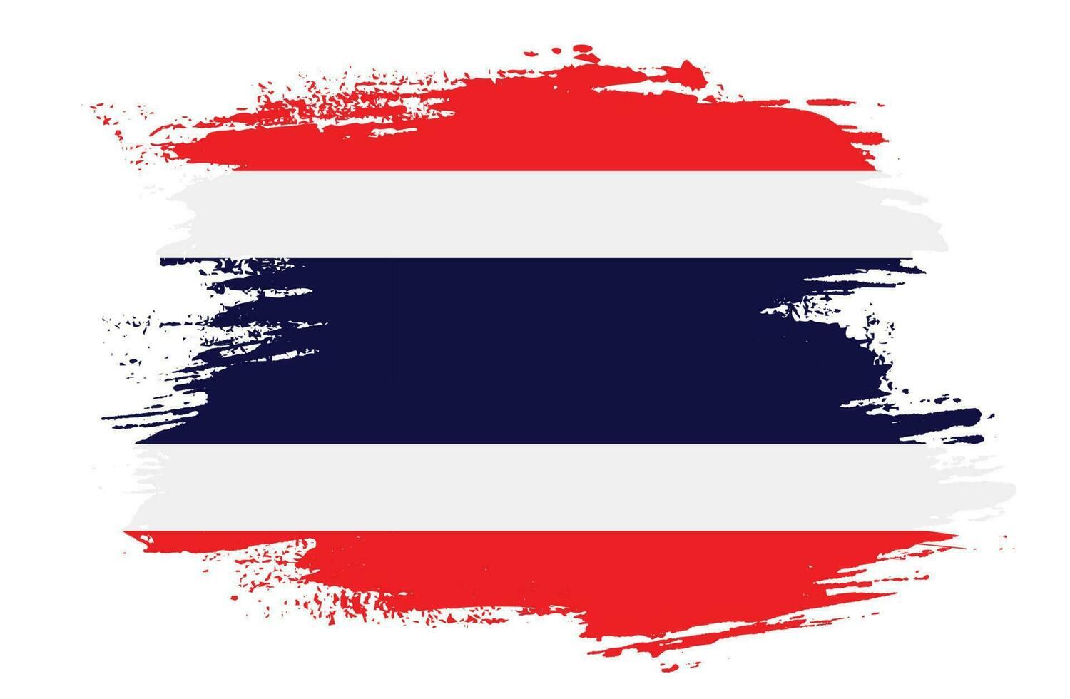 stänka ner borsta stroke thailand flagga vektor