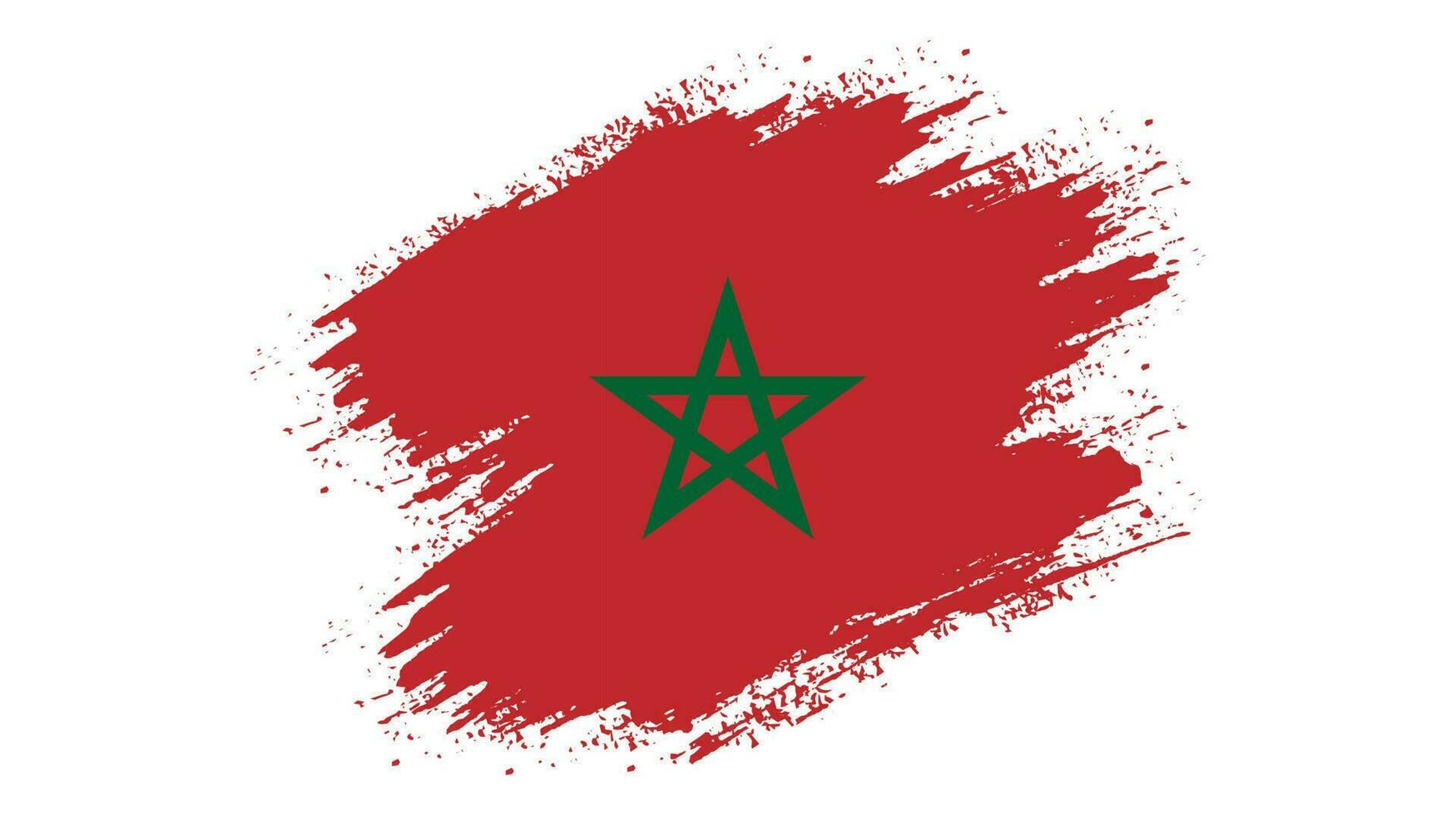 splatter pinselstrich marokko flaggenvektor vektor