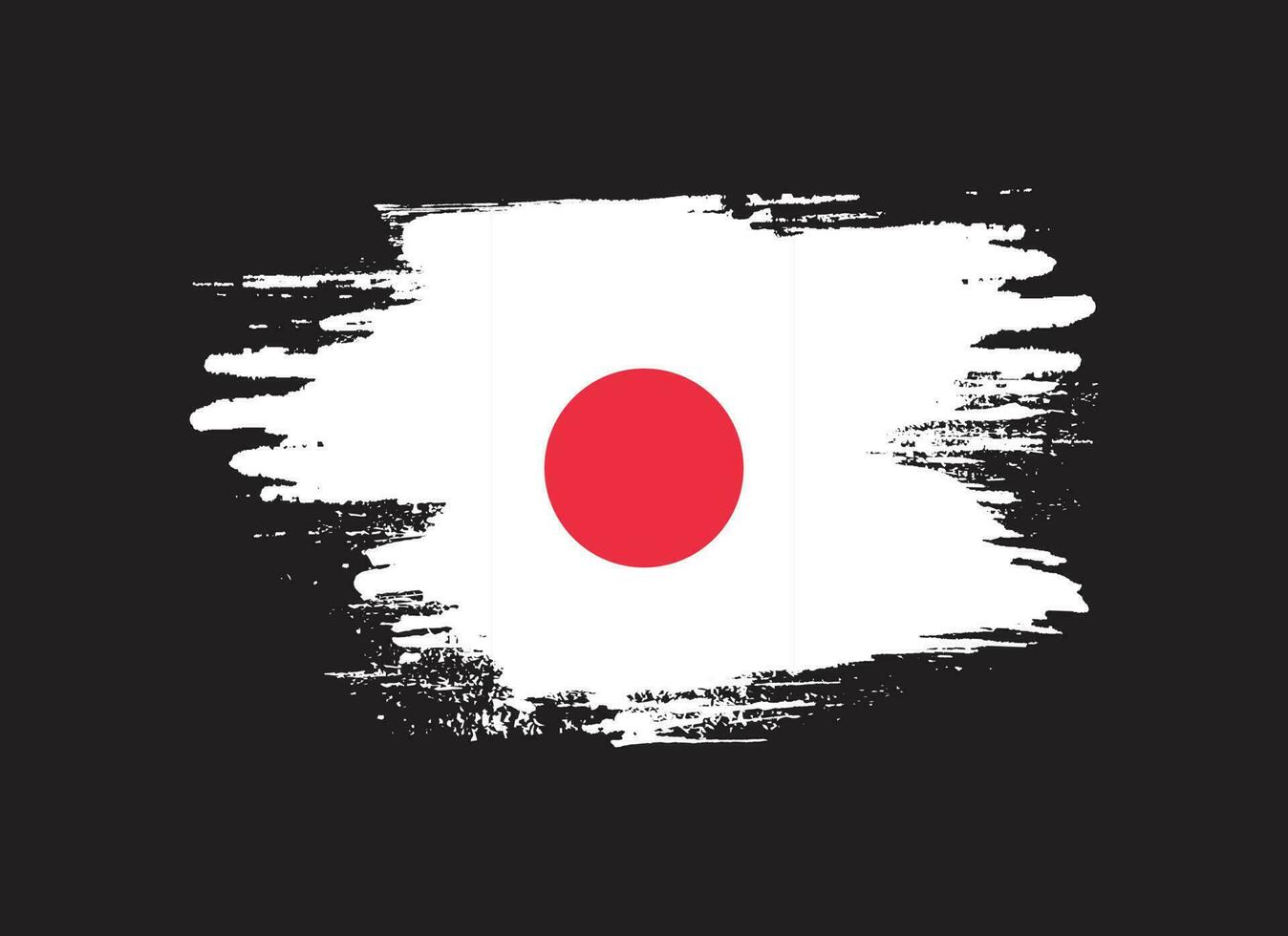 Vektor-Grunge-Pinselstrich Japan-Flaggenvektor vektor