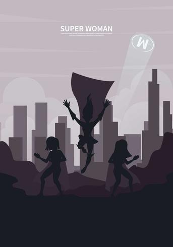 Kostenlose Silhouette Superwoman Illustration vektor