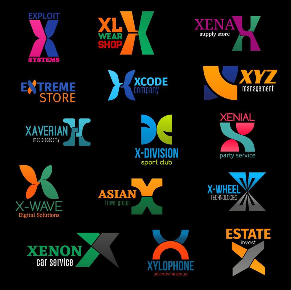 x moderne Farbtrend-Corporate-Identity-Symbole vektor