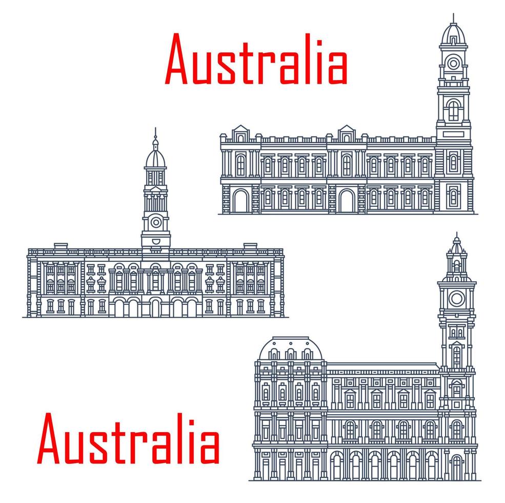 Hauptpostämter in Melbourne und Adelaide vektor