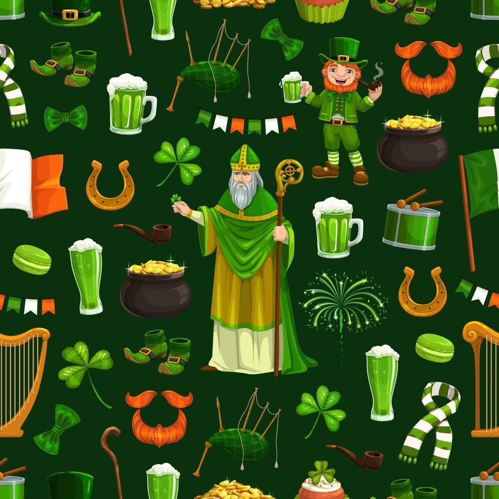 patricks day nahtloses muster, feiertag vektor