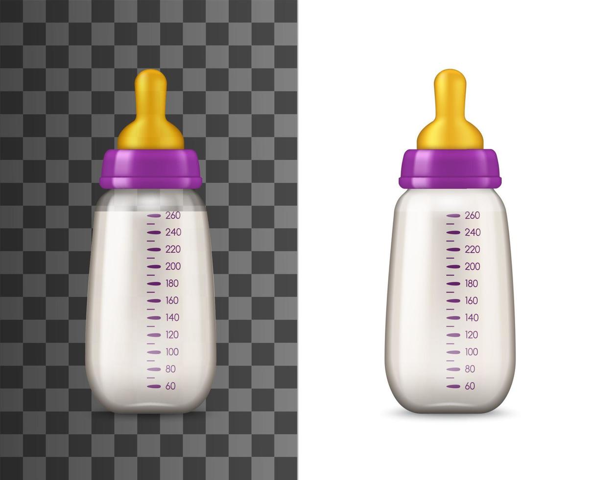 Babymilchflasche isolierte 3D-Mockup-Vorlage vektor
