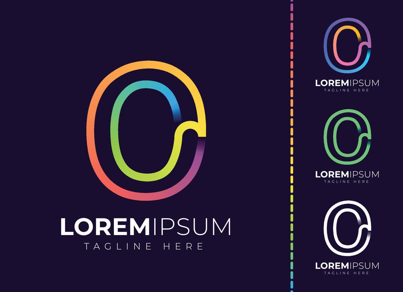 o brev första färgrik lutning logotyp. modern brev o logotyp design. vektor