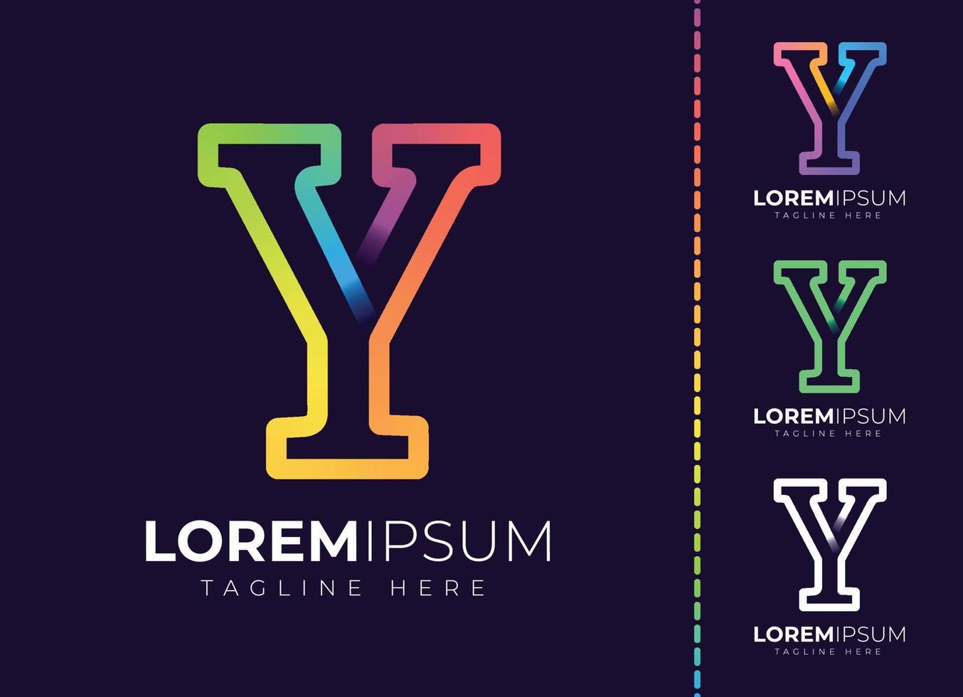 y brev första färgrik lutning logotyp. modern brev y logotyp design. vektor