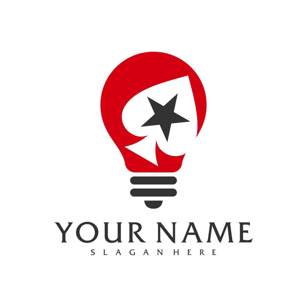 Bulb Poker Logo Vektorvorlage, kreative Poker-Logo-Design-Konzepte vektor