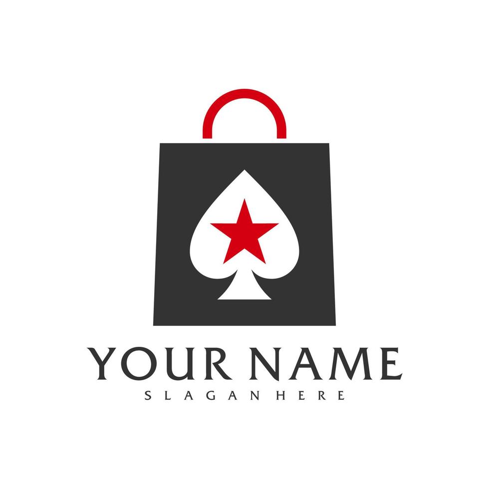 Shop-Poker-Logo-Vektorvorlage, kreative Poker-Logo-Designkonzepte vektor
