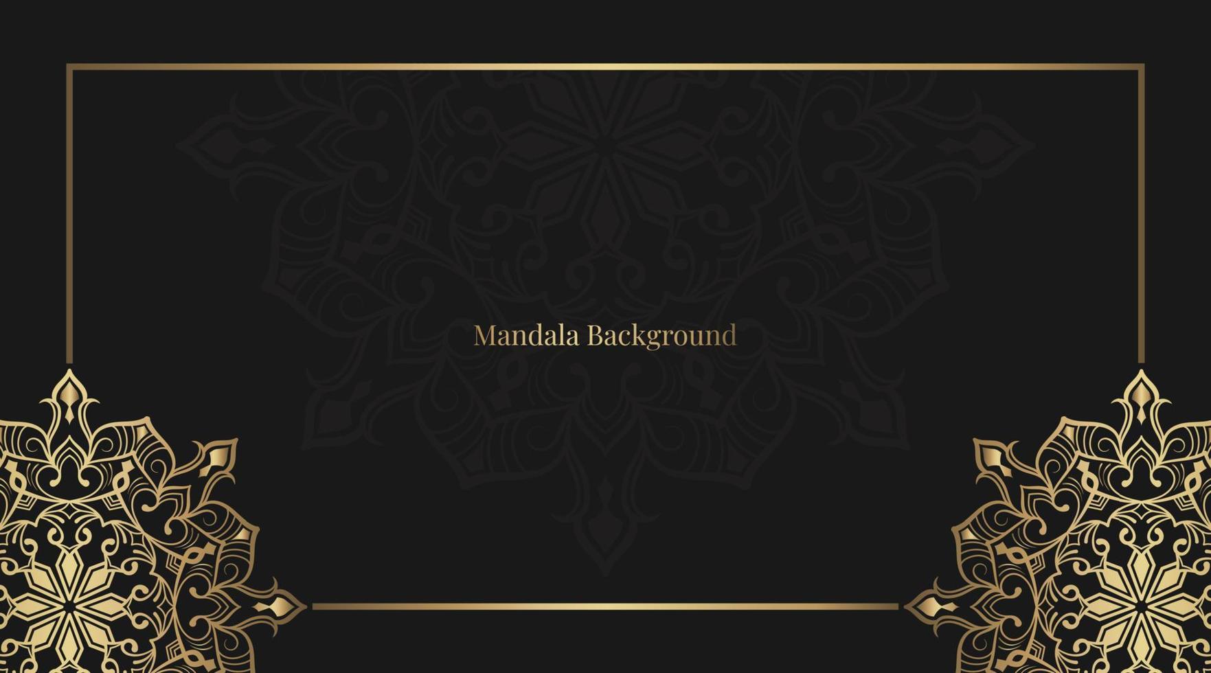 schwarzer Hintergrund mit goldenem Mandala vektor