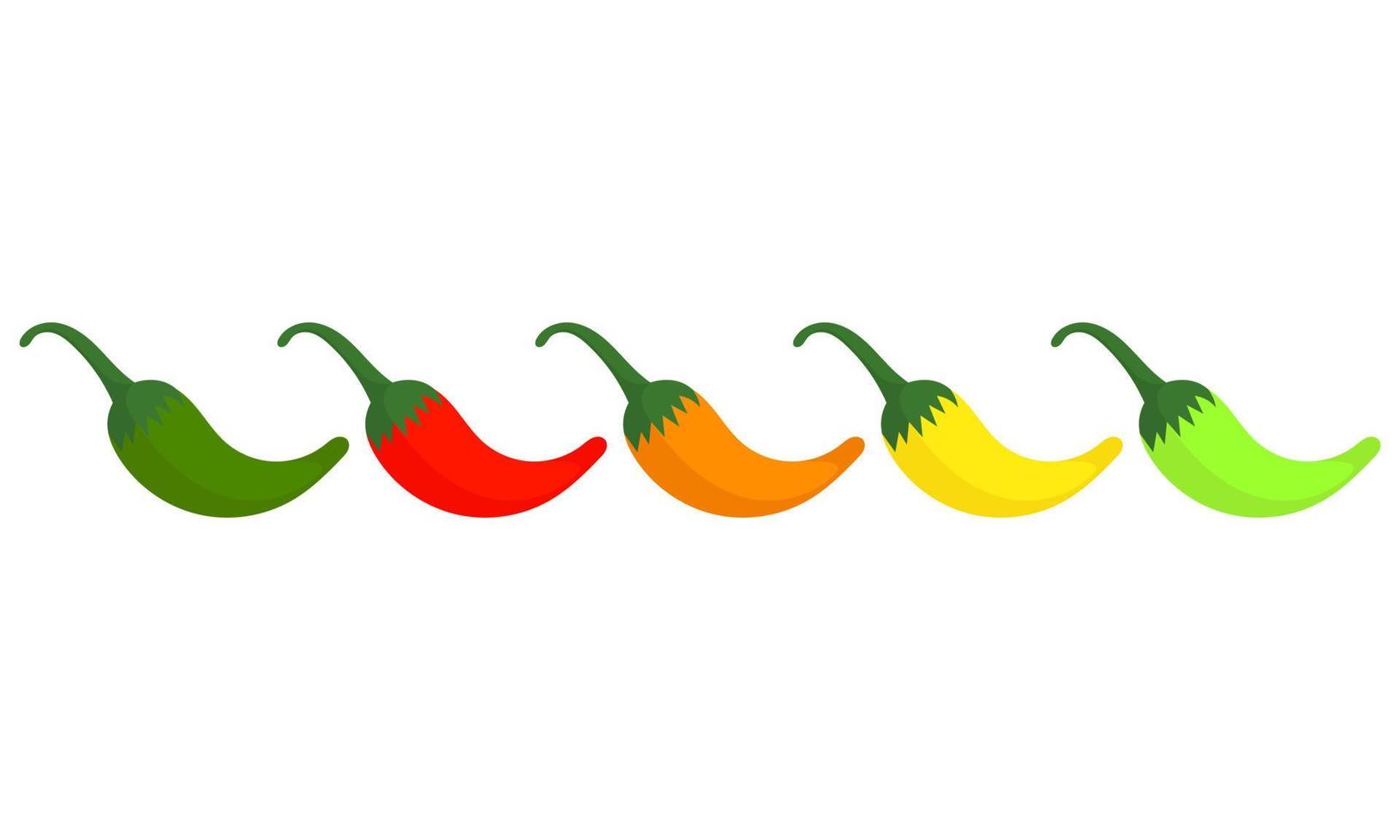 en samling av chili illustrationer i olika färger designa om vektor