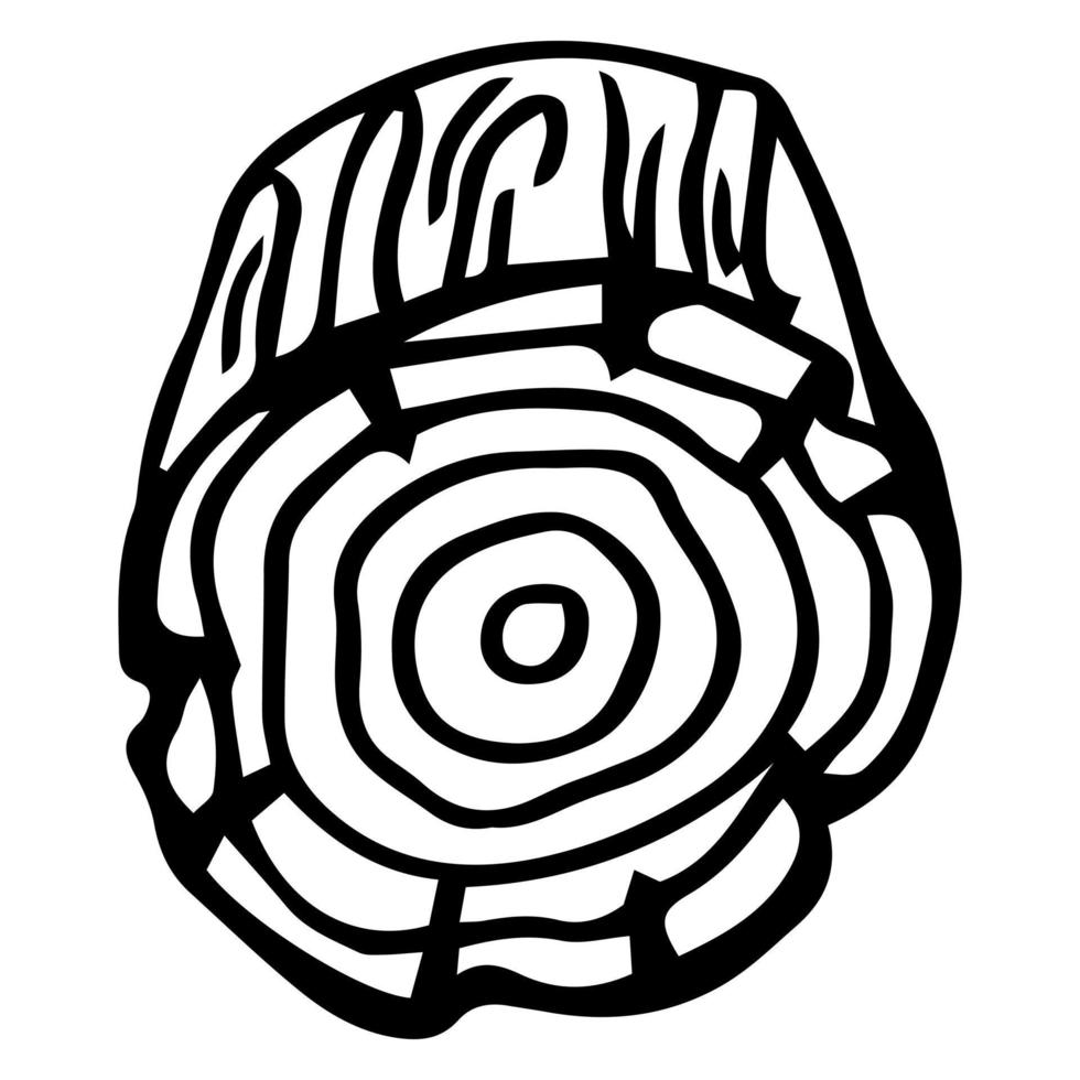 Holzscheit-Symbol. hand gezeichnete vektorillustration in der gekritzelskizzenart lokalisiert auf weißem hintergrund. vektor