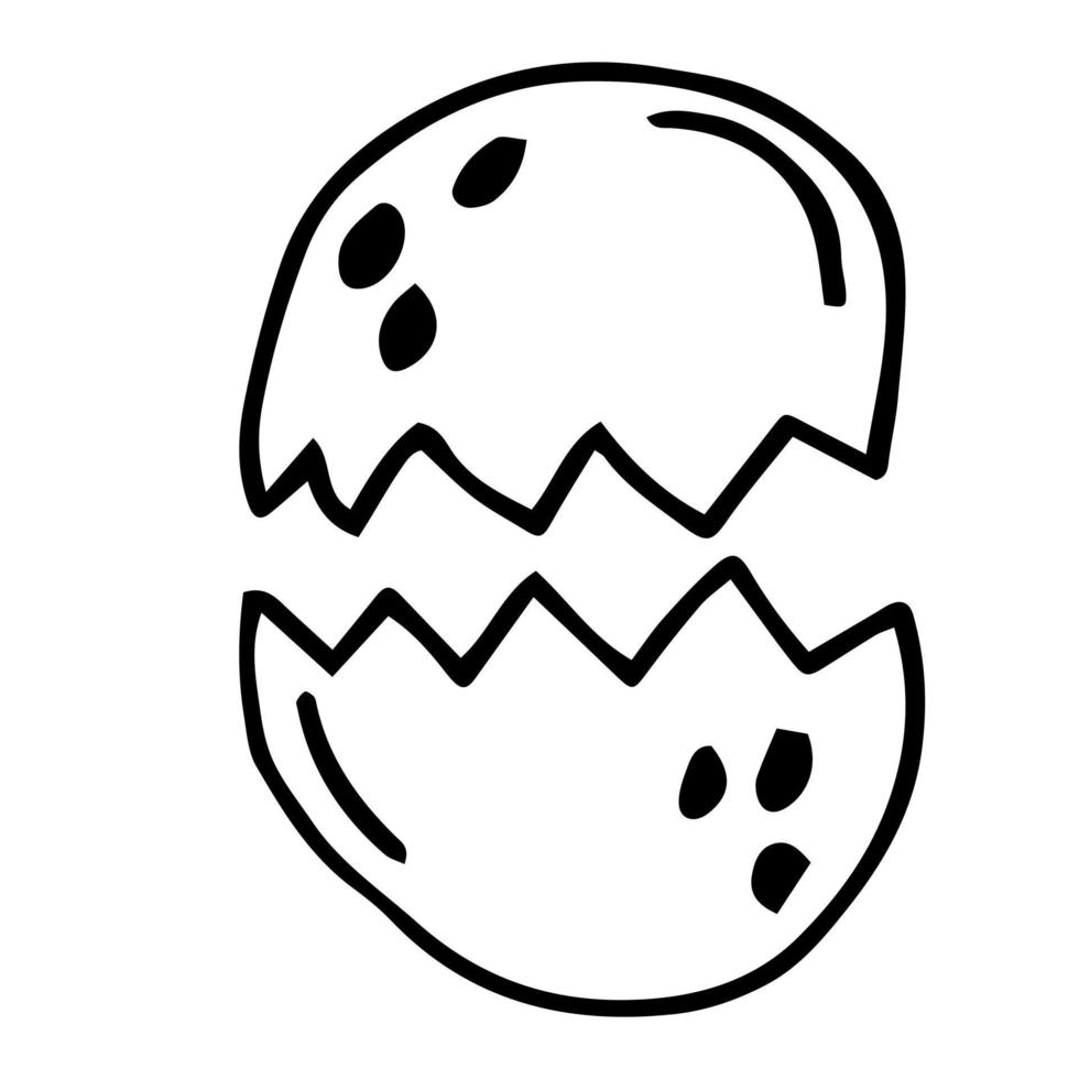 Zerbrochenes Ei-Vektor-Umrisssymbol isoliert auf weißem Hintergrund vektor