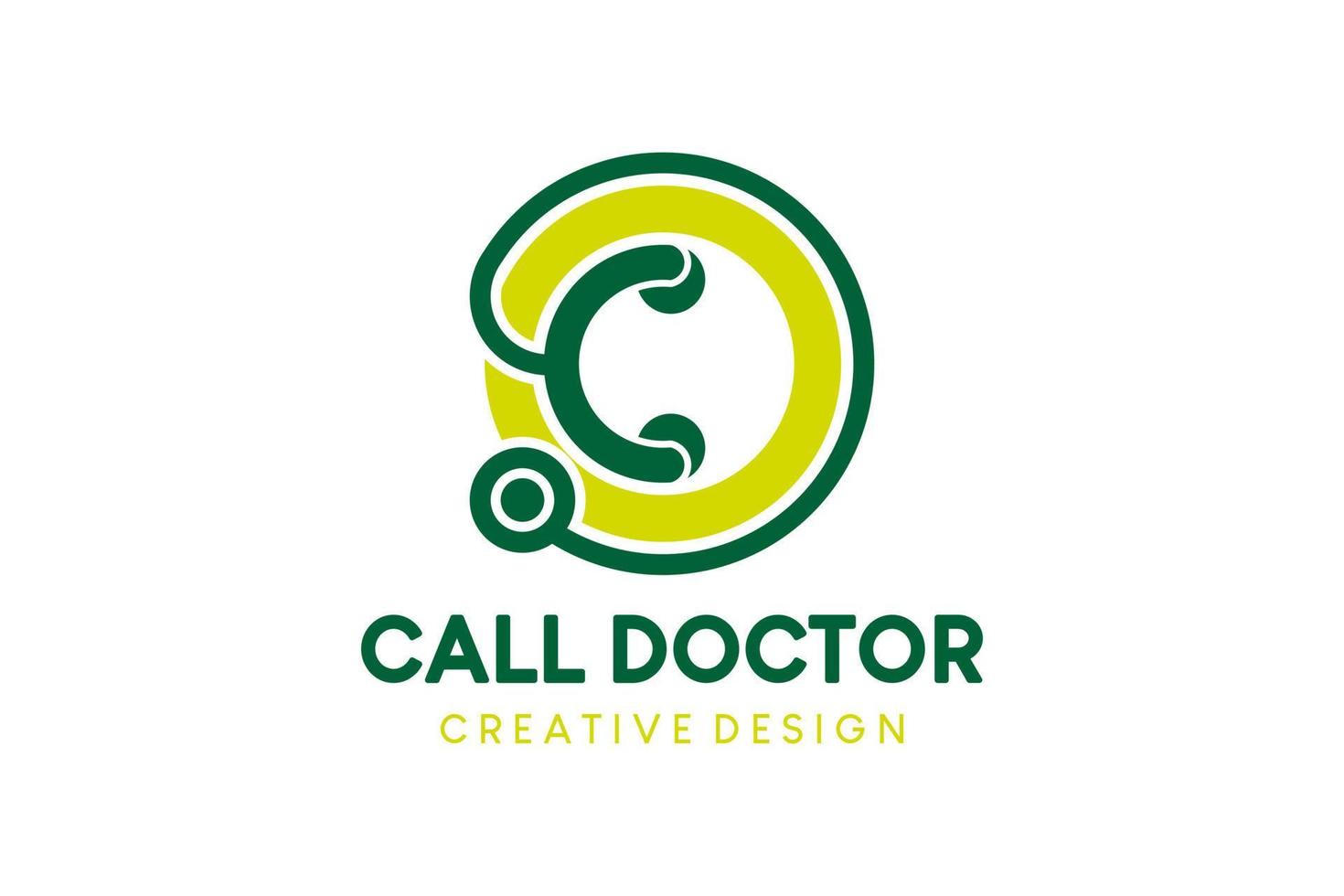 Logo-Design für Arzt oder Gesundheitsberatung anrufen, Vektorillustration vektor
