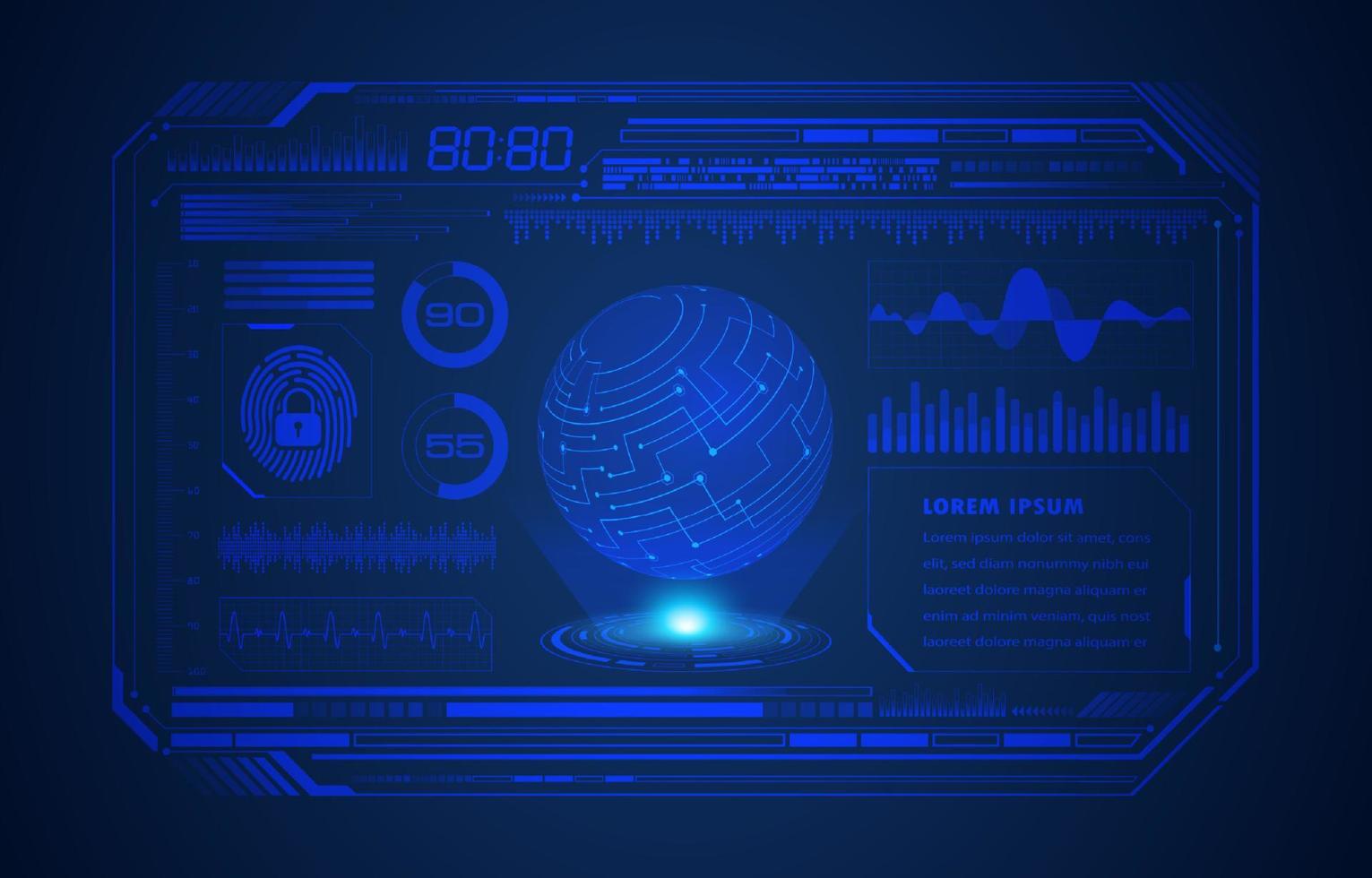 modern hud teknologi skärm bakgrund vektor