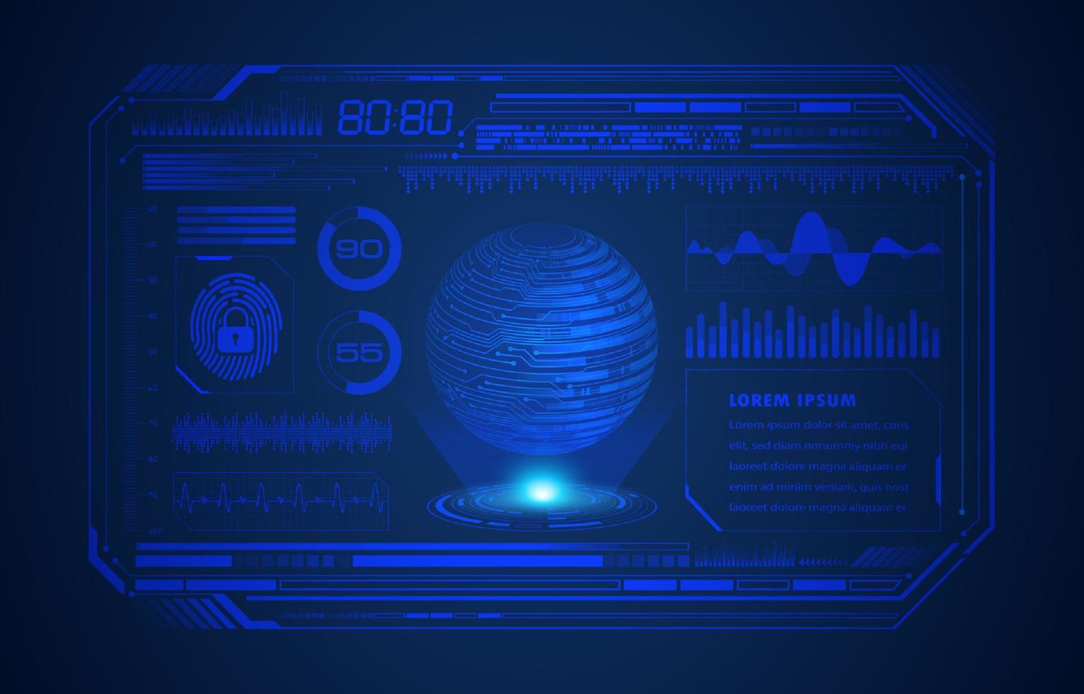 moderner hud-technologie-bildschirmhintergrund vektor