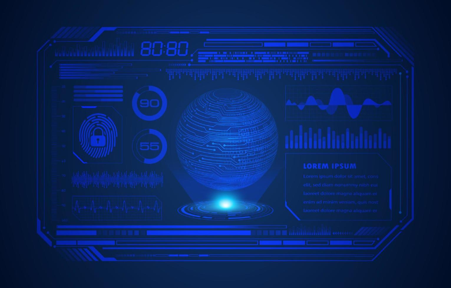 moderner hud-technologie-bildschirmhintergrund vektor