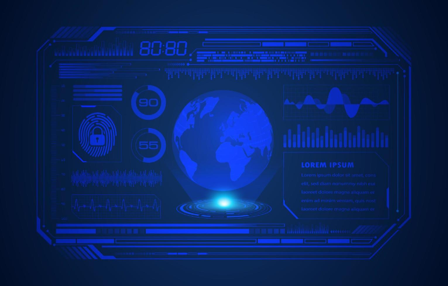 modern hud teknologi skärm bakgrund vektor