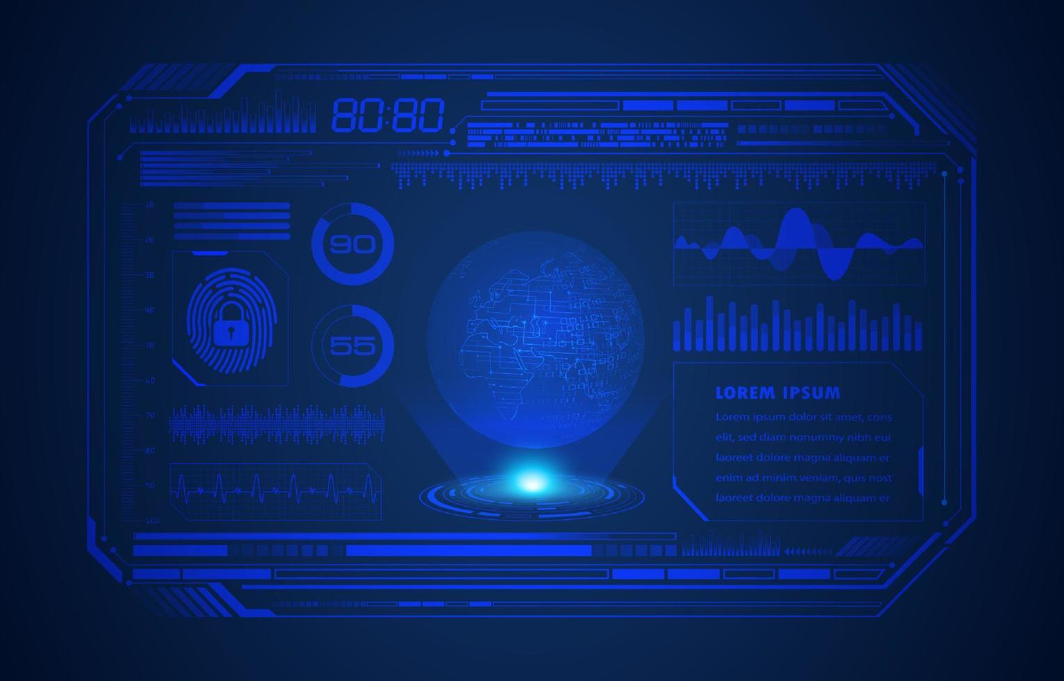 modern hud teknologi skärm bakgrund vektor