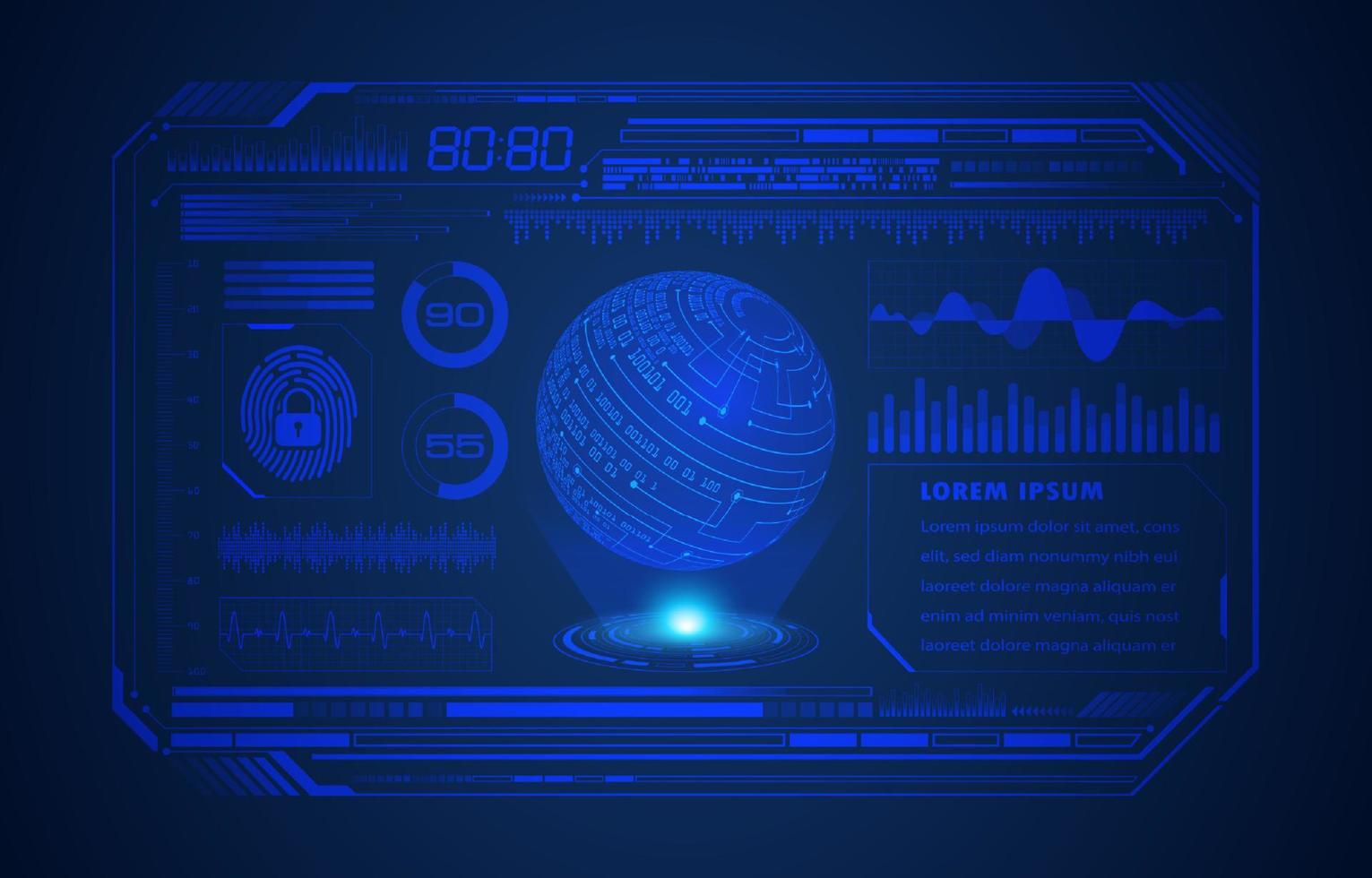 modern holografiska klot på teknologi bakgrund vektor