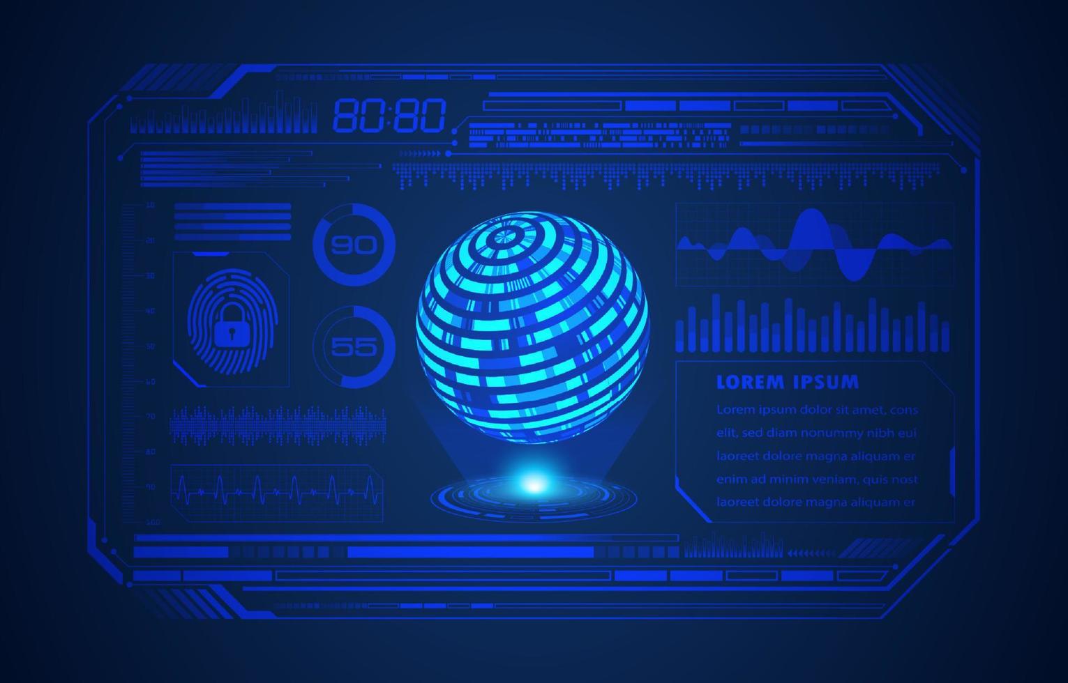 moderner holographischer Globus auf Technologiehintergrund vektor