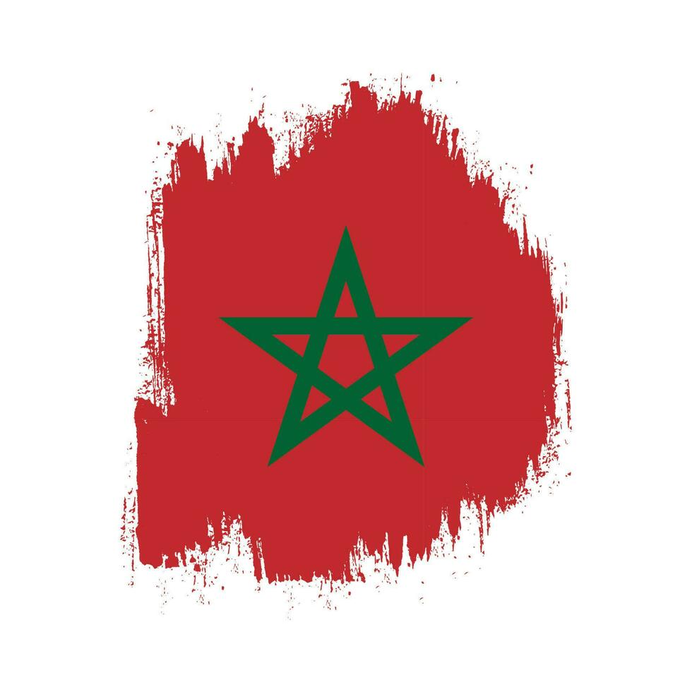 Textureffekt Marokko Vintage Flaggenvektor vektor