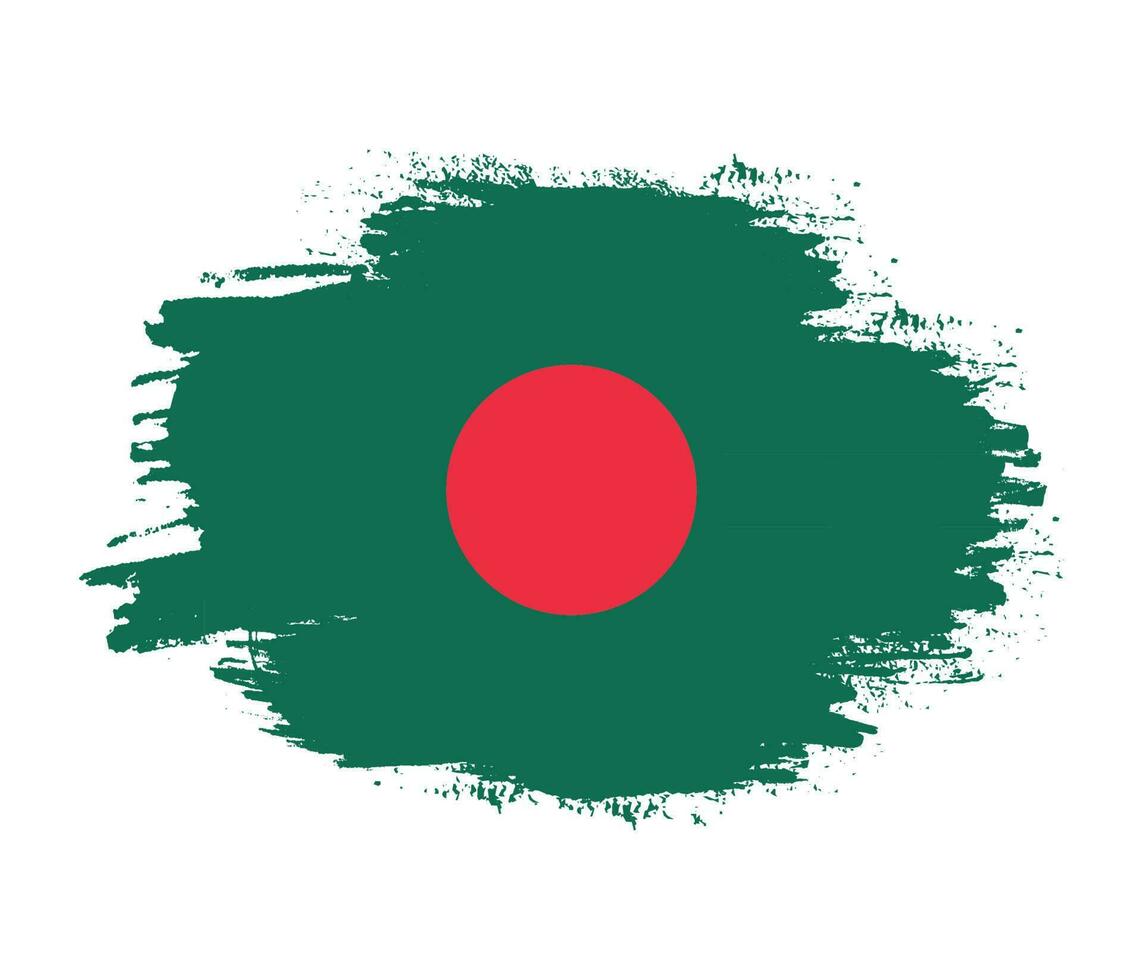 årgång stil hand måla bangladesh flagga vektor