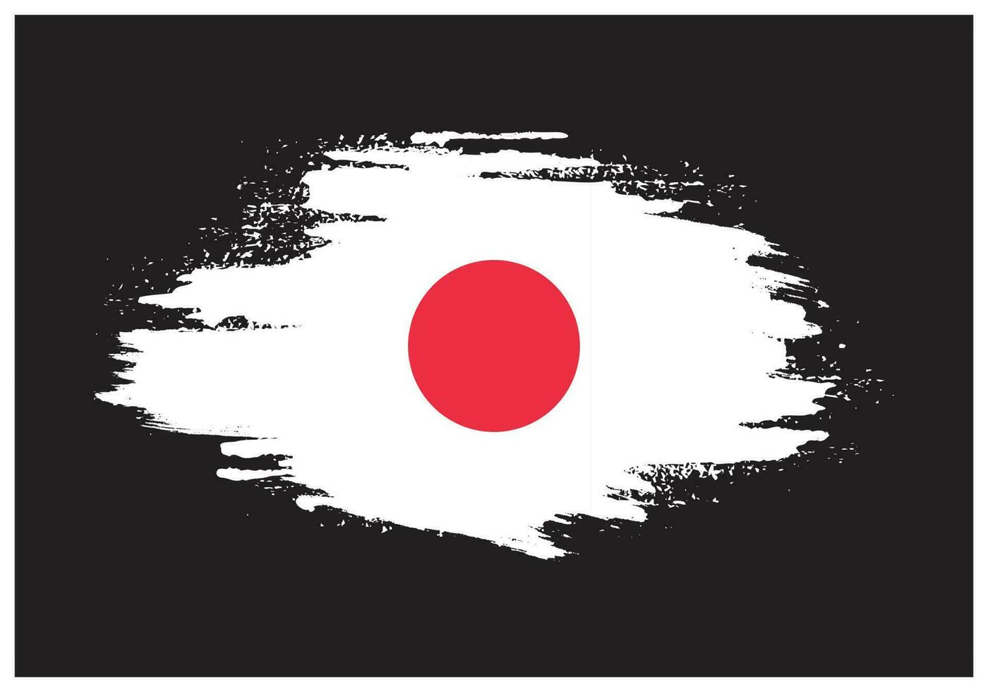 Pinselstrich Grunge Textur Japan Flagge Vektor