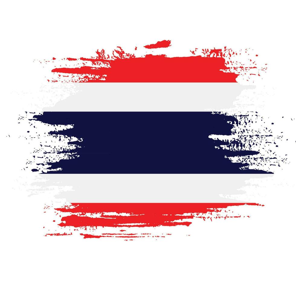 måla borsta stroke form thailand flagga vektor
