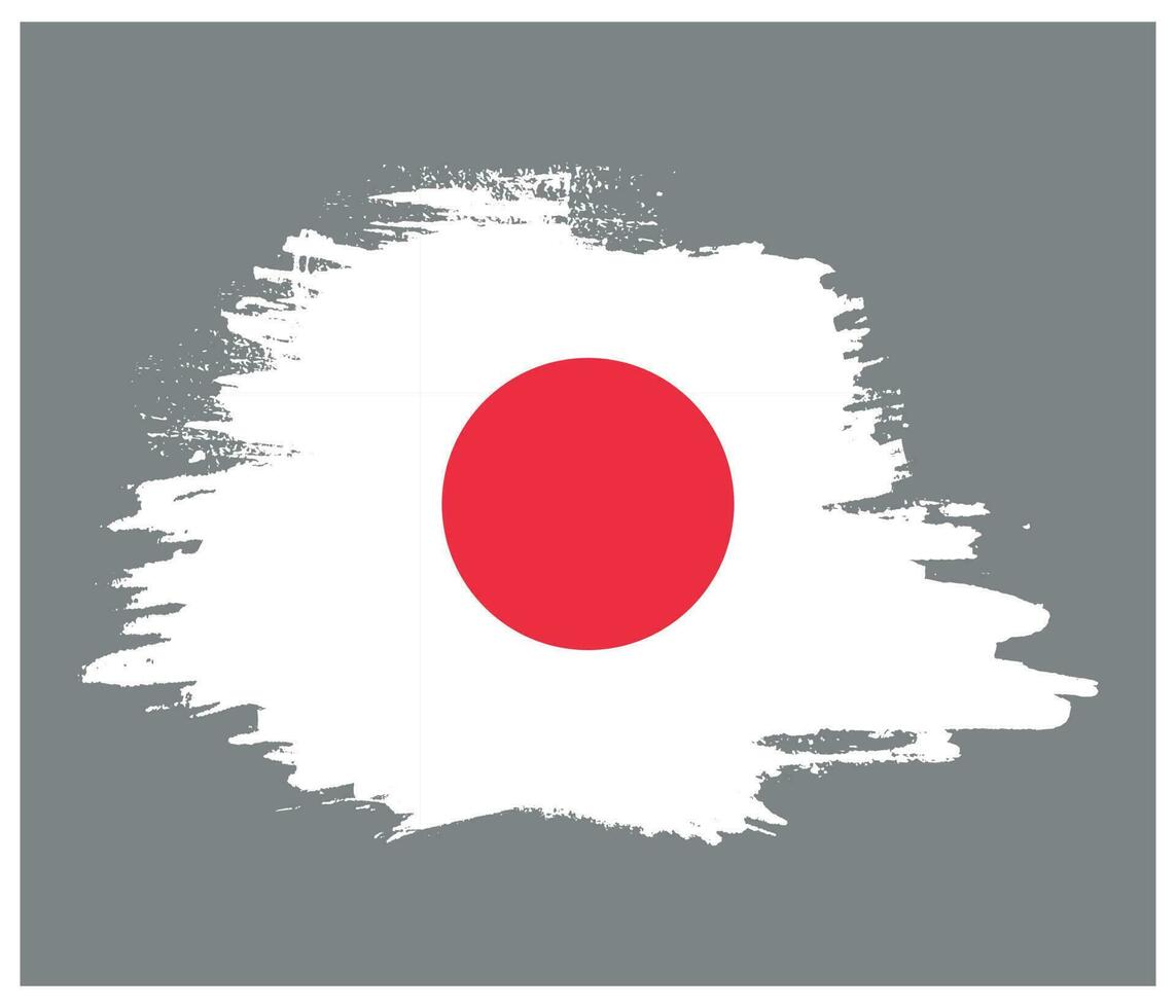 ny borsta effekt japan grungy flagga vektor
