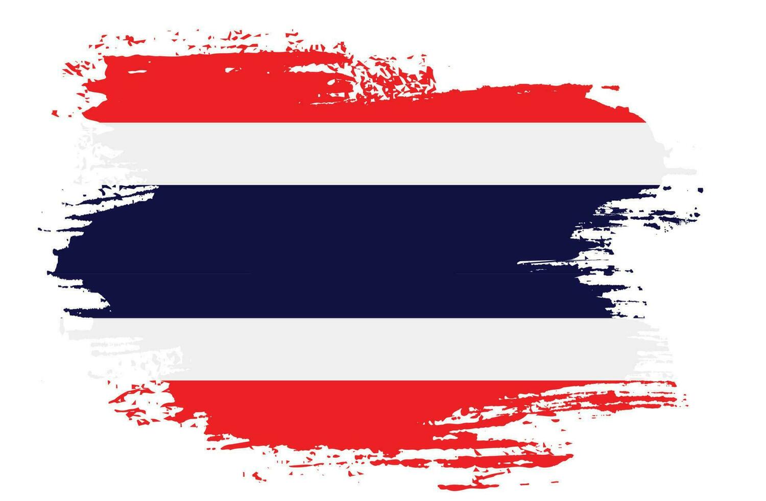 thailand flagga vektor med borsta stroke illustration