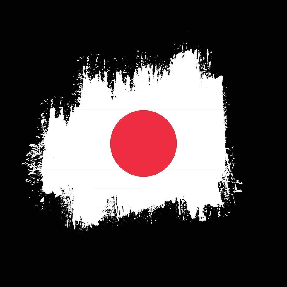 platt grunge textur abstrakt japan flagga vektor