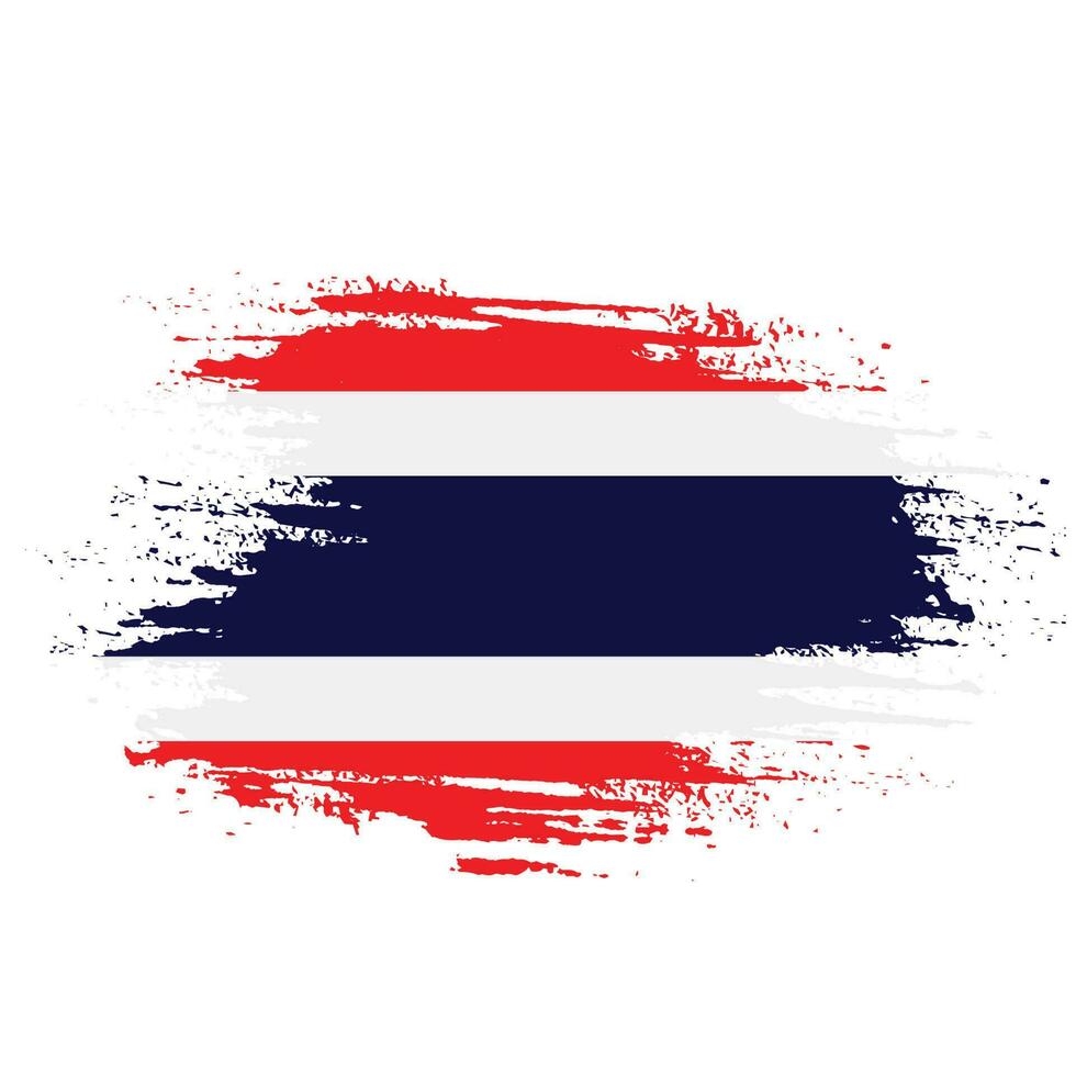 måla borsta stroke thailand flagga vektor