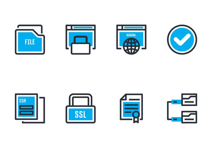 SSL-certifikatikoner vektor