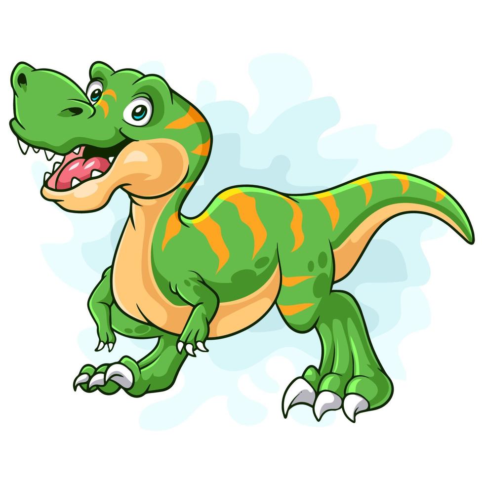 Cartoon glücklich Tyrannosaurus Rex isoliert auf weißem Hintergrund vektor