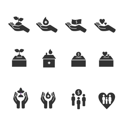 Freundlichkeit und Pflege Vektor-Icons vektor