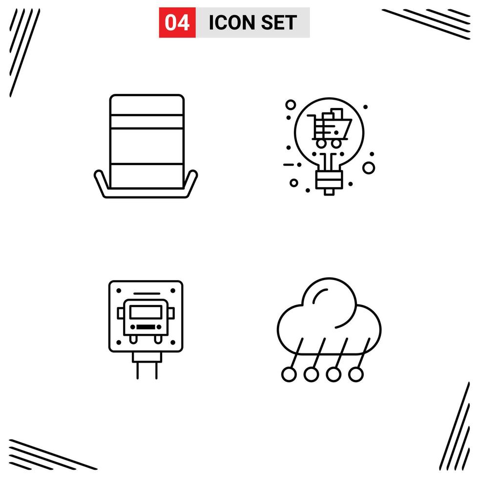 uppsättning av 4 modern ui ikoner symboler tecken för mode sluta topp hatt lösning offentlig redigerbar vektor design element