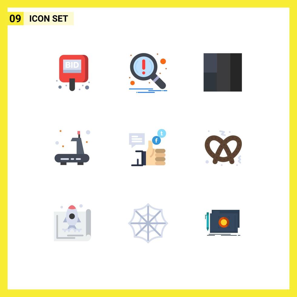 modern uppsättning av 9 platt färger och symboler sådan som tycka om kampanj Sök löpband Gym redigerbar vektor design element