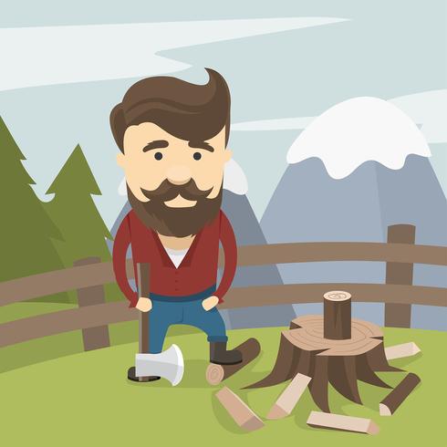 Woodcutter Lumberjack Gratis Vector