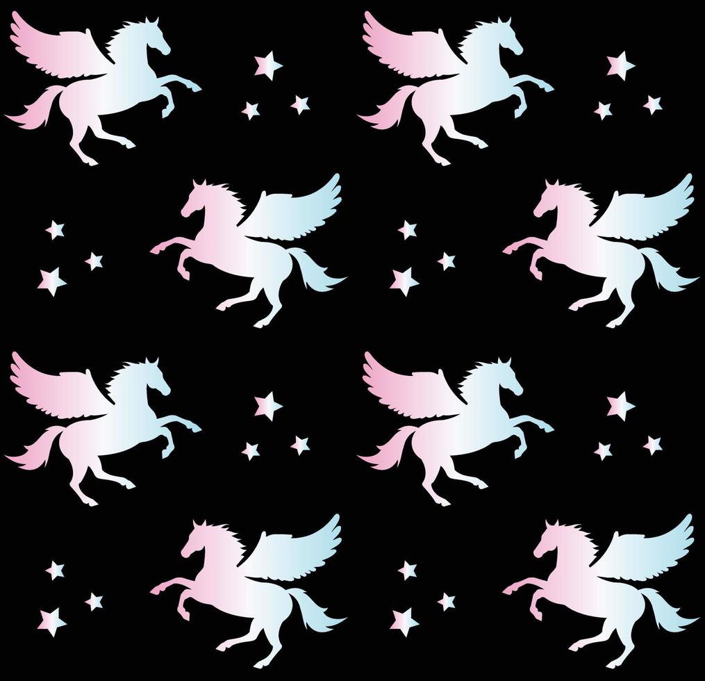 Vektor nahtlose Muster der flachen Pegasus-Silhouette