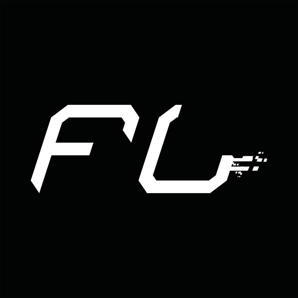 FL-Logo-Monogramm abstrakte Geschwindigkeitstechnologie-Designvorlage vektor